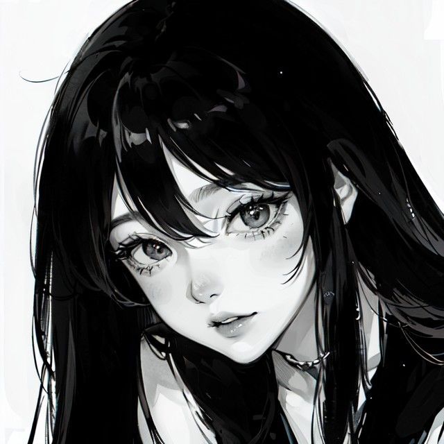 Avatar trắng đen nữ 